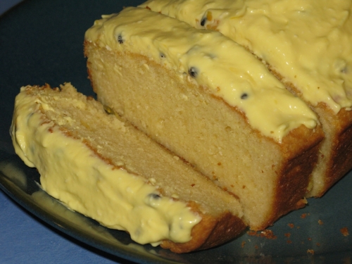 Waist-friendly Passionfruit Pound Cake with Passionfruit Cream Cheese Icing