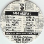 #41
Greg Williams

(Back Image)