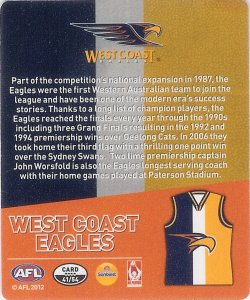 #41
West Coast Eagles

(Back Image)