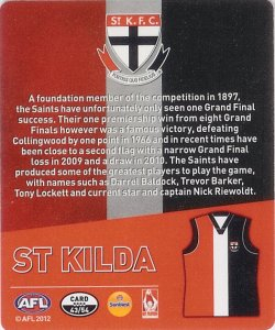#43
St Kilda Saints

(Back Image)