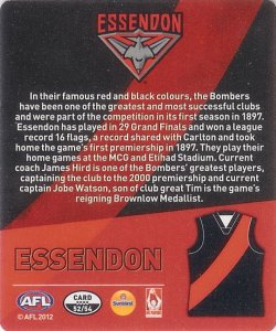 #52
Essendon Bombers

(Back Image)