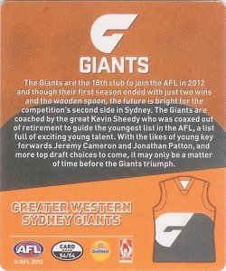 #54
Greater Western Sydney Giants

(Back Image)