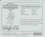 #42
WereGarurumon

(Back Image)