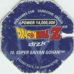 #10
Super Saiyan Gohan
Power 14,000,000
Fire<br />Blue Back<br />Cut #2 (&trade;)
(Back Image)