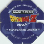 #17
Super Saiyan Gotenks
Power 12,000,000
Earth<br />Blue Back<br />Cut #1 (&reg;)
(Back Image)