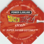#17
Super Saiyan Gotenks
Power 5,000,000
Water<br />Red Back<br />Cut #2 (&trade;)
(Back Image)