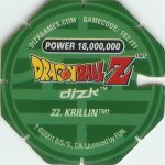 #22
Krillin
Power 18,000,000
Fire<br />Green Back<br />Cut #2 (&trade;)
(Back Image)