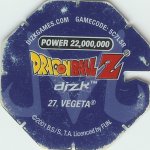 #27
Vegeta
Power 22,000,000
Earth<br />Blue Back<br />Cut #1 (&reg;)
(Back Image)