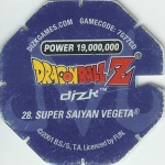#28
Super Saiyan Vegeta
Power 19,000,000
Earth<br />Blue Back<br />Cut #1 (&reg;)
(Back Image)