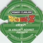 #54
Krillin Against Pintar
Power 17,000,000
Green Back<br />Cut #2 (&trade;)
(Back Image)