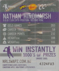 #17
Nathan Hindmarsh

(Back Image)