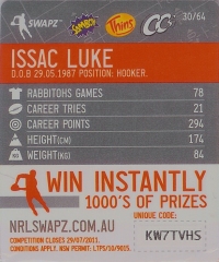 #30
Issac Luke

(Back Image)