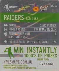 #36
Victor - Canberra Raiders

(Back Image)