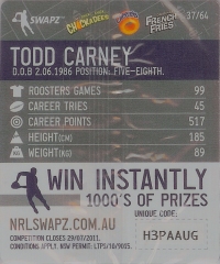 #37
Todd Carney

(Back Image)