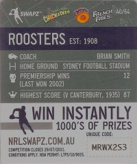 #40
Rocky - Sydney Roosters

(Back Image)