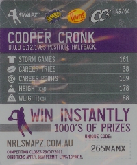 #49
Cooper Cronk

(Back Image)