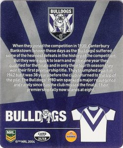 #34
Canterbury Bulldogs

(Back Image)