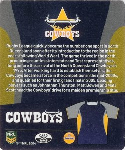 #36
North Queensland Cowboys

(Back Image)