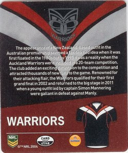 #47
New Zealand Warriors

(Back Image)
