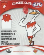 #46
Sydney Swans Logo

(Back Image)