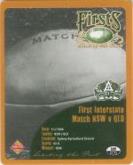 #1
First Interstate Match<br />NSW v QLD

(Back Image)