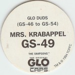 #GS-49
Glo Duds - Mrs. Krabappel

(Back Image)